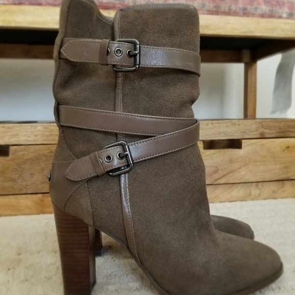 Coach Olive Green Mid Calf Suede Boots (Size 8) - Picture 4 of 6